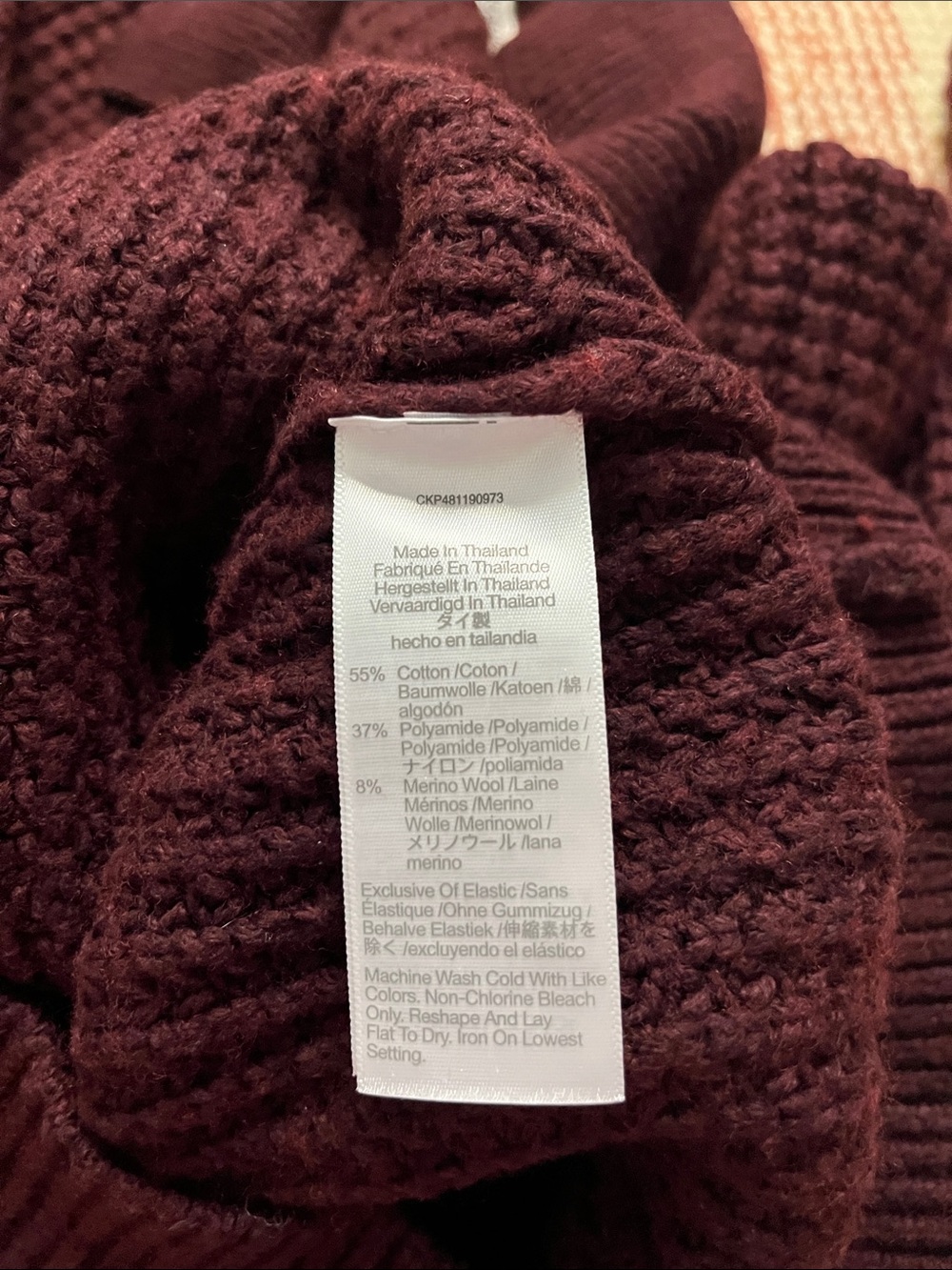 Madewell Waffle Knit Henley Sweater Heather Currant Cotton Size S - Picture 7 of 8